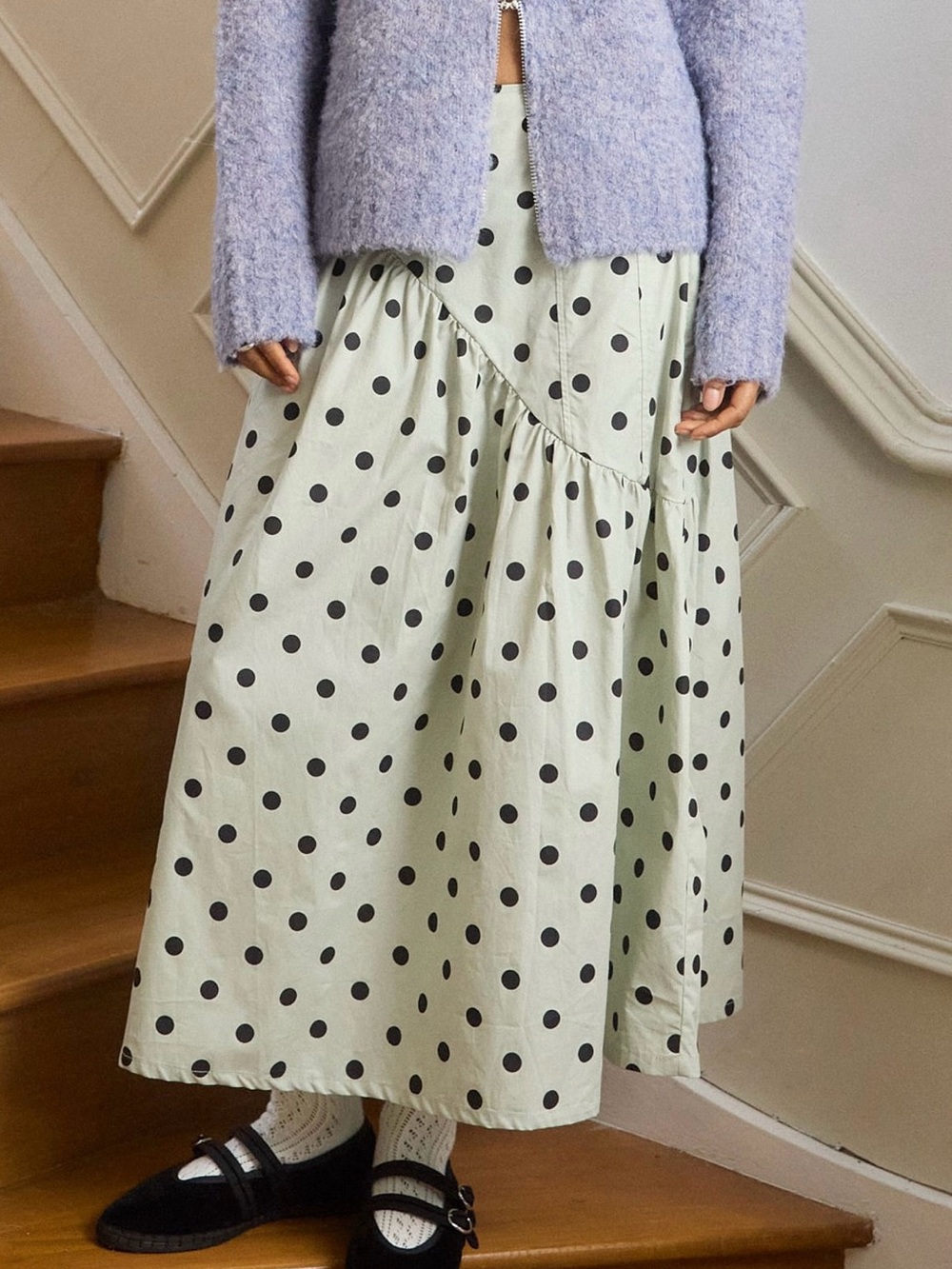 NWT Lisa Says Gah Maeve Midi Skirt - Mint Chip Dot - XL - Picture 2 of 7